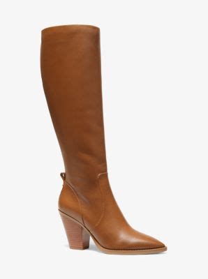 michael kors knee boots cognac colour|michael kors leather platform boots.